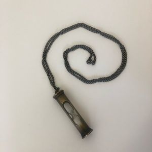 VINTAGE WORKING HOURGLASS LONG NECKLACE steampunk